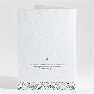 Livret de messe mariage evidence - Dos du livret