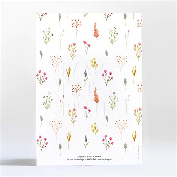 Save the Date mariage folie printanière - Dos de la carte