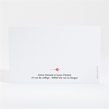 Carton d'invitation mariage folie printanière - Dos du carton