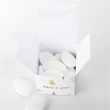 Boîte de dragées mariage folie printanière - Intérieur de la boîte