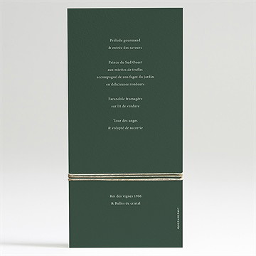 Menu mariage evidemment - Dos du menu