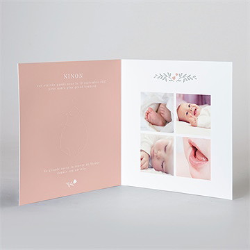 Faire-part naissance délicatement - Intérieur du faire-part
