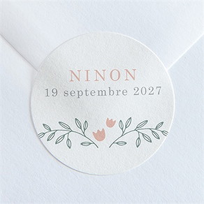 Sticker naissance délicatement