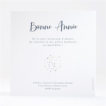 Carte de voeux voeux en or - Dos de la carte