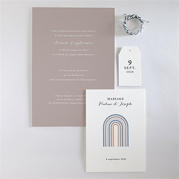Faire-part mariage nuances - Vue d'ensemble recto