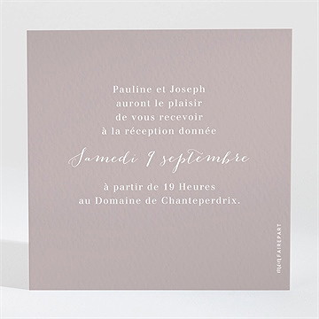 Carton d'invitation mariage nuances - Dos du carton
