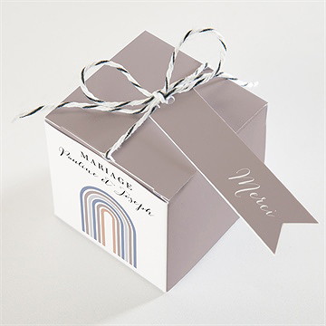 Boîte de dragées mariage nuances - Dessus de la boîte