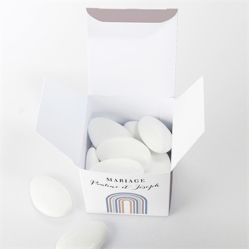 Boîte de dragées mariage nuances - Intérieur de la boîte