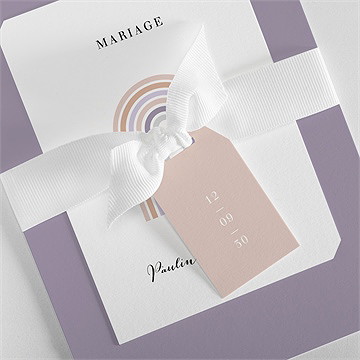 Faire-part mariage l'arc-en-ciel - Détail du faire-part