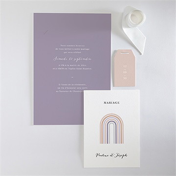 Faire-part mariage l'arc-en-ciel - Vue d'ensemble