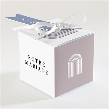 Boîte de dragées mariage l'arc-en-ciel - Dos de la boîte