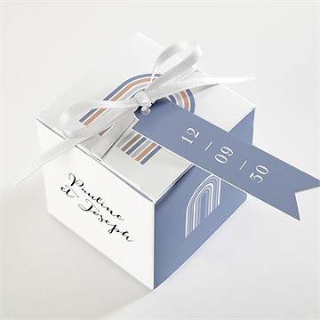 Boîte de dragées mariage l'arc-en-ciel - Dessus de la boîte