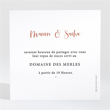 Carton d'invitation mariage douceur printanière - Dos du carton