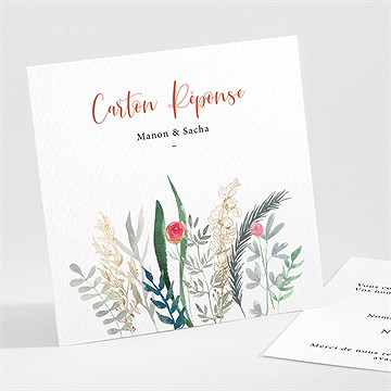 Carton réponse mariage douceur printanière