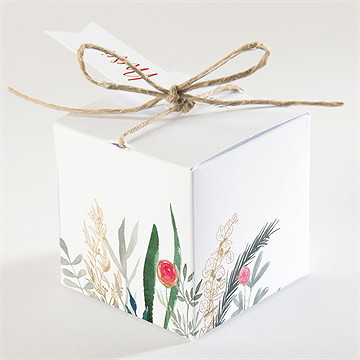 Boîte de dragées mariage douceur printanière - Dos de la boîte