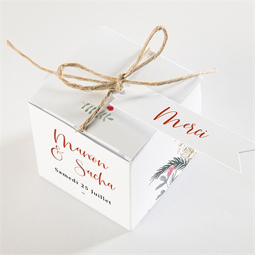 Boîte de dragées mariage douceur printanière - Dessus de la boîte