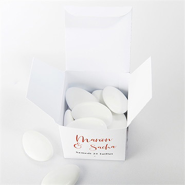 Boîte de dragées mariage douceur printanière - Intérieur de la boîte