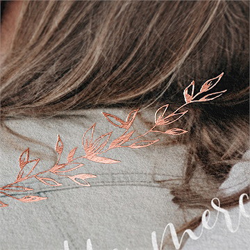 Remerciement mariage douceur printanière - Détail de la carte