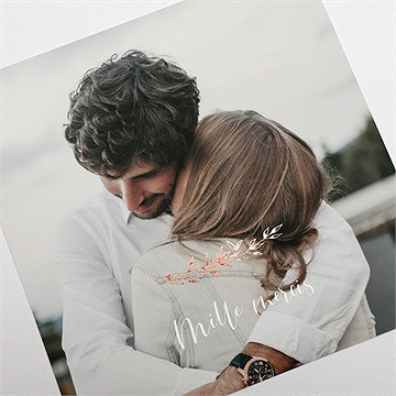 Remerciement mariage douceur printanière - Détail de la carte