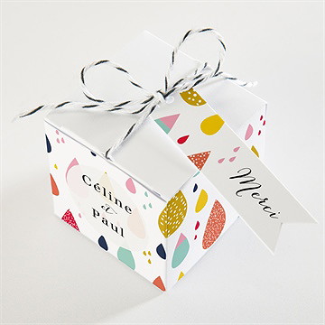 Boîte de dragées mariage les illuminations - Dessus de la boîte