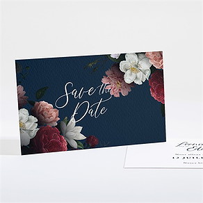 Save the Date mariage fleurs de nuit