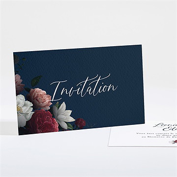 Carton d'invitation mariage fleurs de nuit