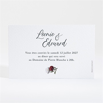 Carton d'invitation mariage fleurs de nuit - Dos du carton