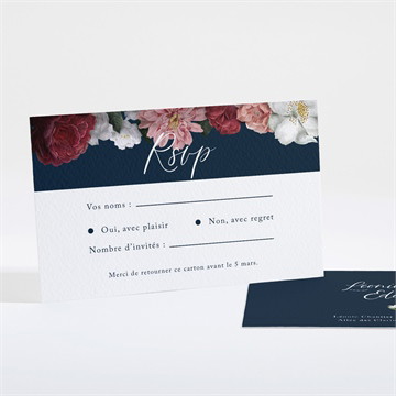 Carton réponse mariage fleurs de nuit