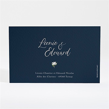 Carton réponse mariage fleurs de nuit - Dos du carton