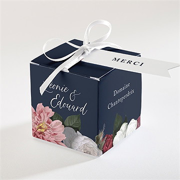 Boîte de dragées mariage fleurs de nuit