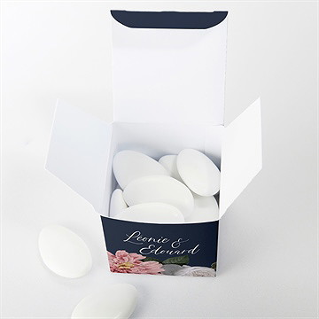 Boîte de dragées mariage fleurs de nuit - Intérieur de la boîte