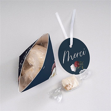 Boîte surprise mariage fleurs de nuit - Dessus de la boîte