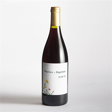 Etiquette de bouteille mariage encadrés - Mise en situation