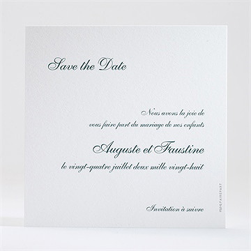 Save the Date mariage monogramme - Dos de la carte