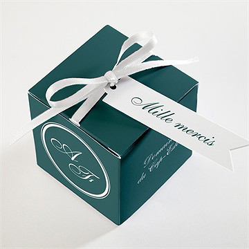 Boîte de dragées mariage monogramme - Dessus de la boîte