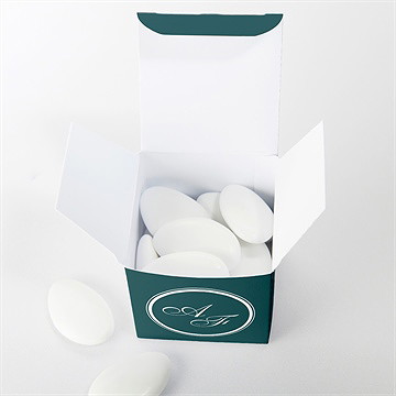 Boîte de dragées mariage monogramme - Intérieur de la boîte