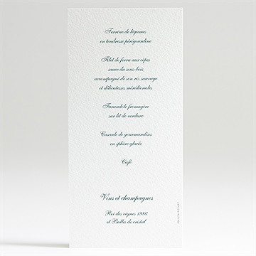 Menu mariage monogramme - Dos du menu