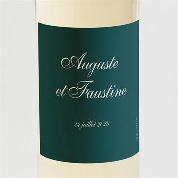 Etiquette de bouteille mariage monogramme