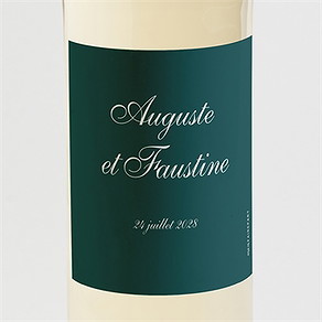 Etiquette de bouteille mariage monogramme