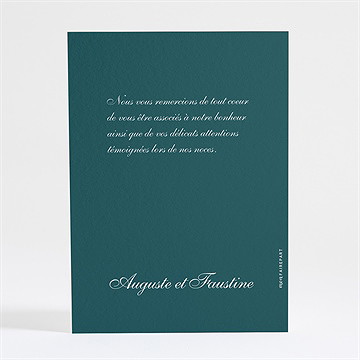 Remerciement mariage monogramme - Dos de la carte