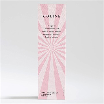 Remerciement naissance super girl - Dos du faire-part