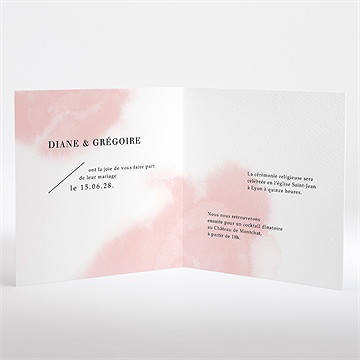 Faire-part mariage black et pastel - Intérieur du faire-part