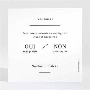 Carton réponse mariage black et pastel - Dos du carton