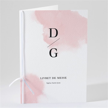 Livret de messe mariage black et pastel
