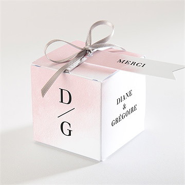 Boîte de dragées mariage black et pastel