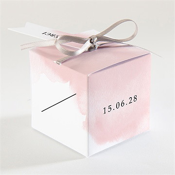 Boîte de dragées mariage black et pastel - Dos de la boîte