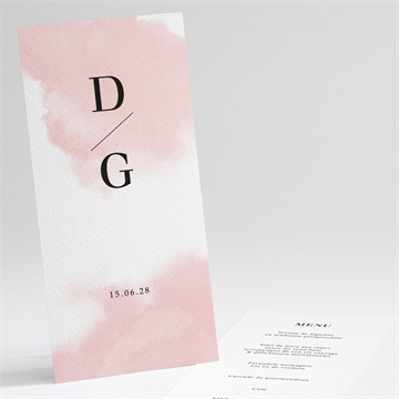 Menu mariage black et pastel