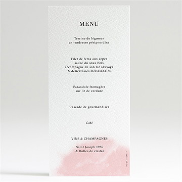 Menu mariage black et pastel - Dos du menu