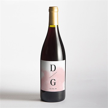 Etiquette de bouteille mariage black et pastel - Mise en situation