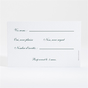 Carton réponse mariage monogramme - Dos du carton